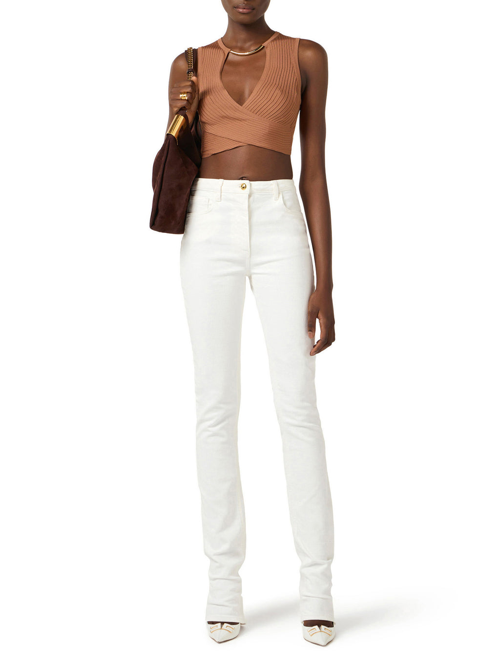 Skinny jeans with jewel padlock