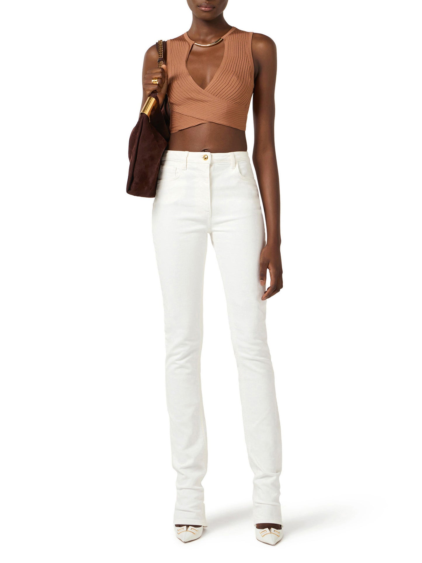 Skinny jeans with jewel padlock