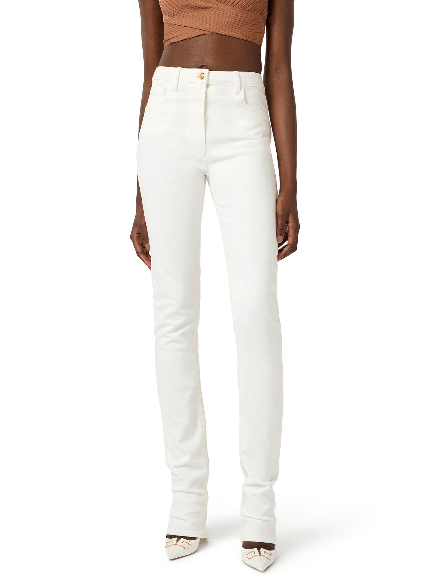 Skinny jeans with jewel padlock