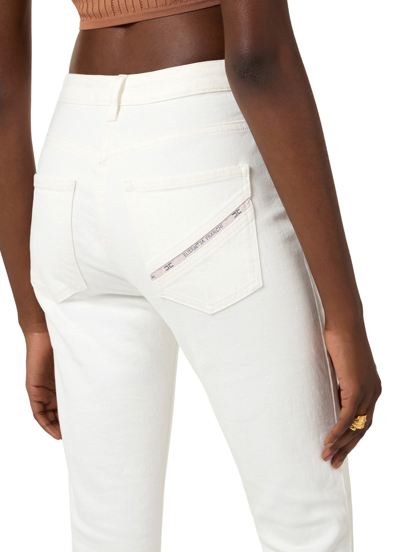 Skinny jeans with jewel padlock