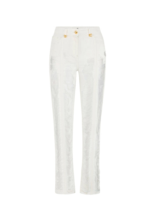 Palazzo jeans with fringes