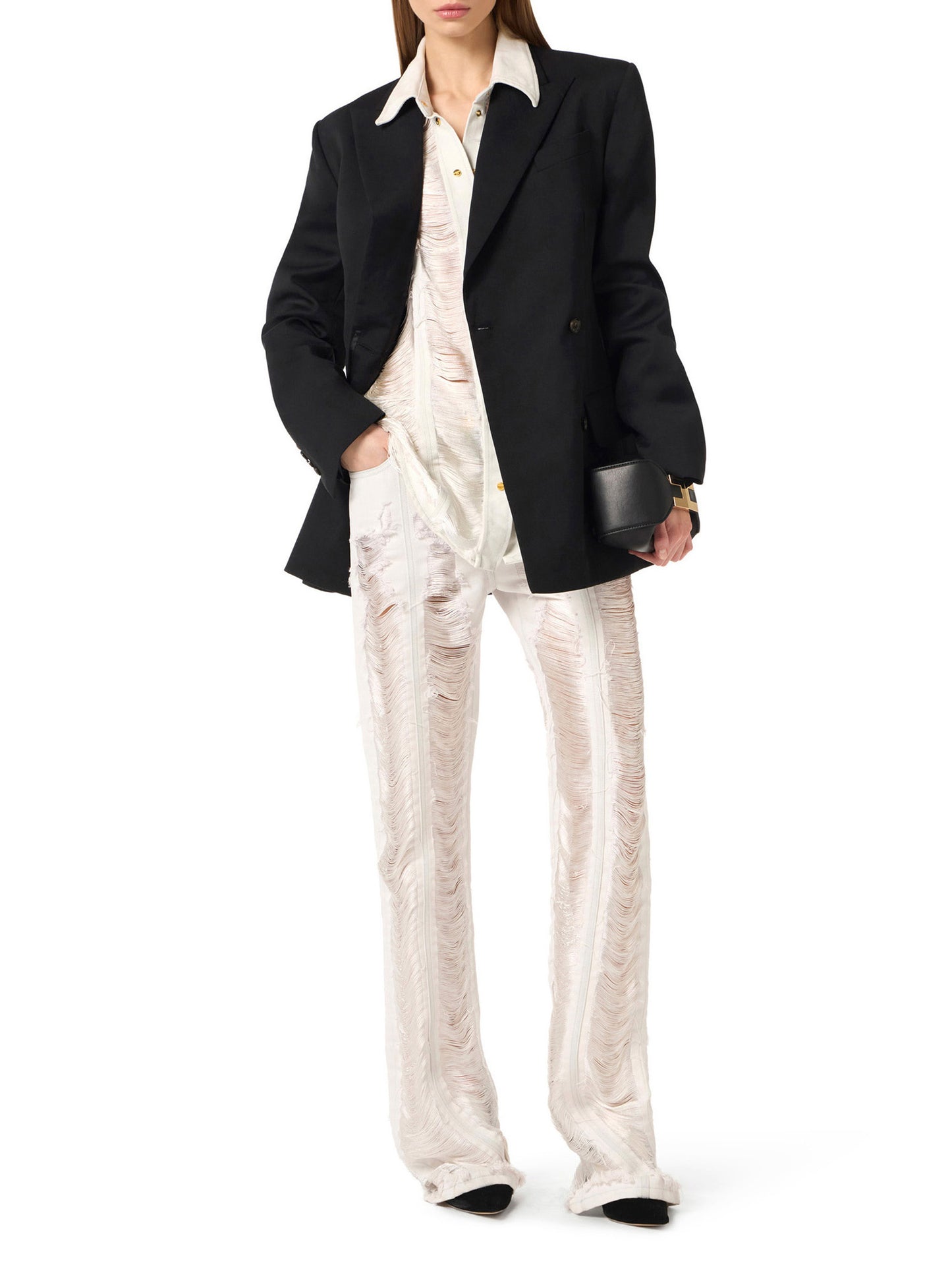 Palazzo jeans with fringes