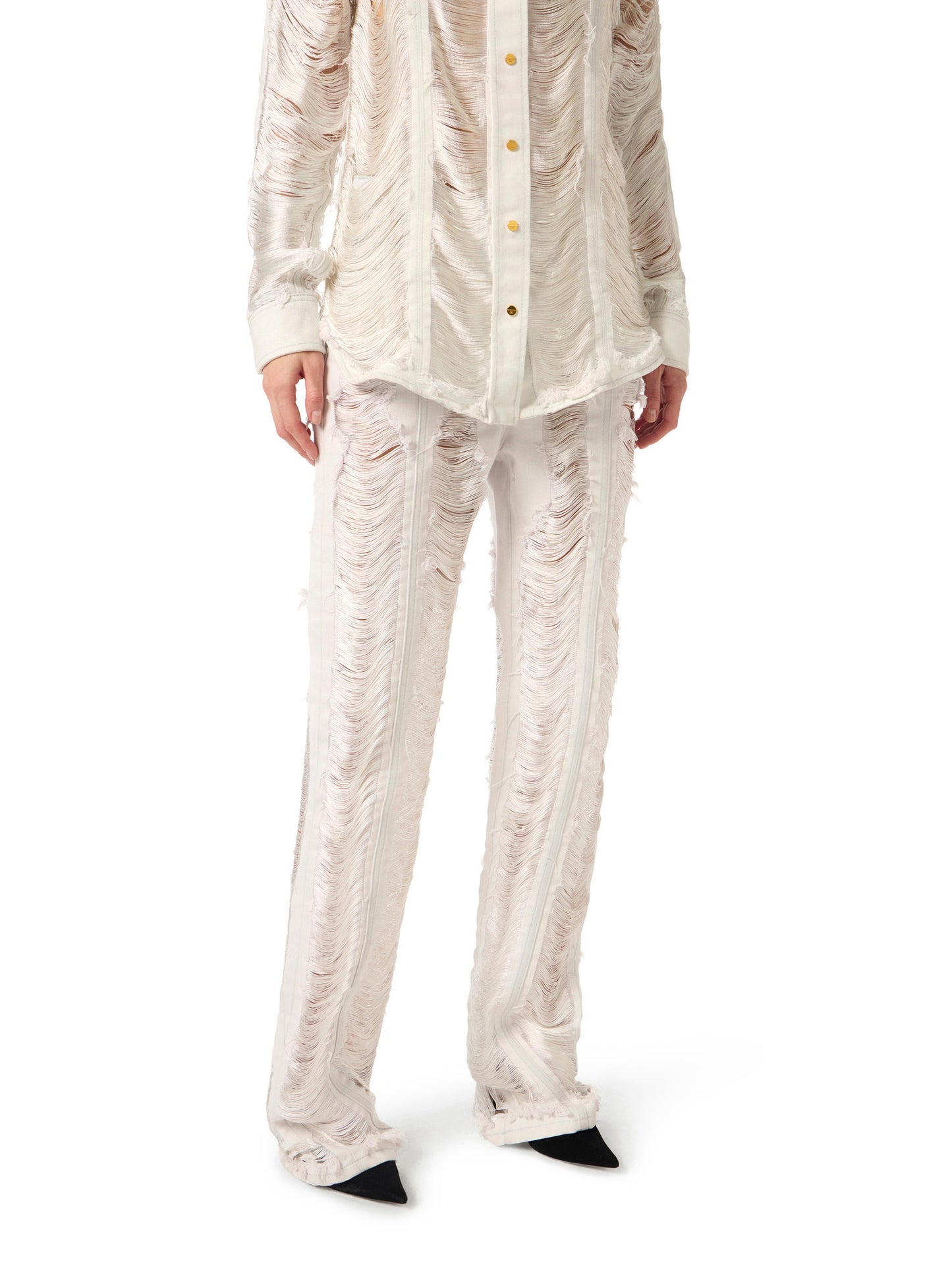 Palazzo jeans with fringes
