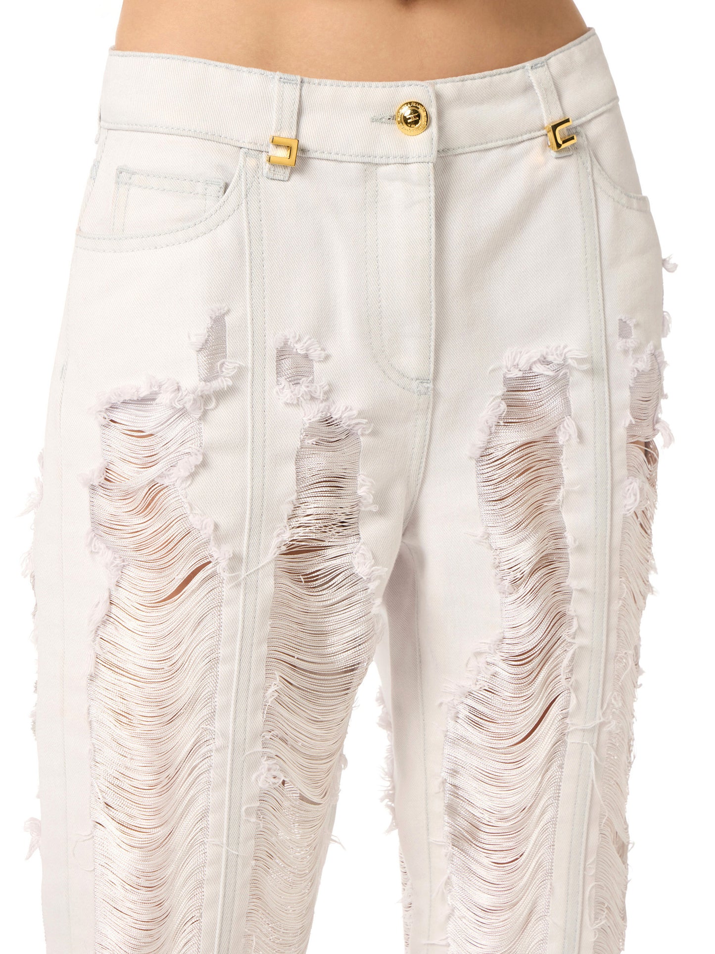 Palazzo jeans with fringes