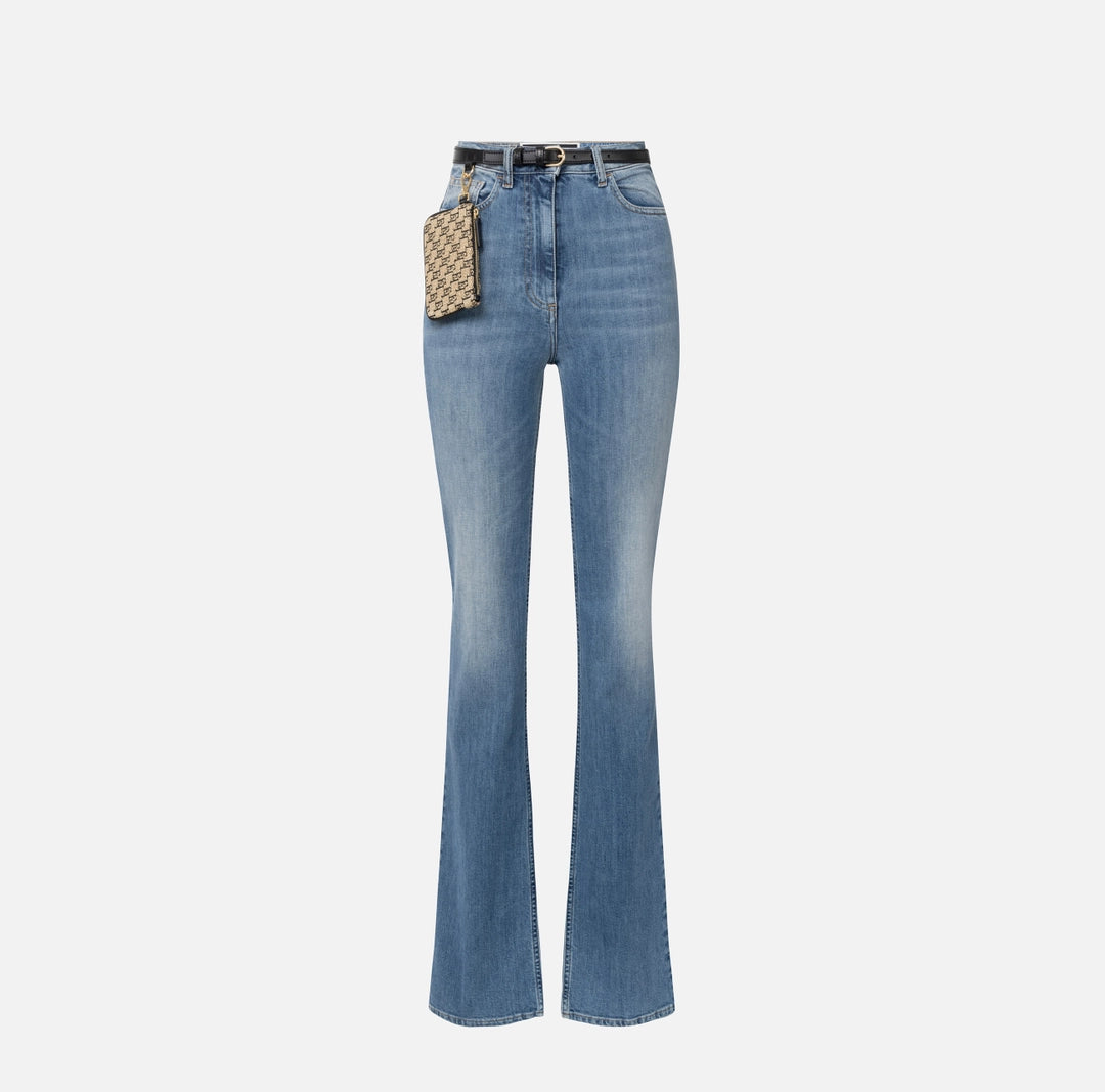 Boot-cut jeans with embroidery