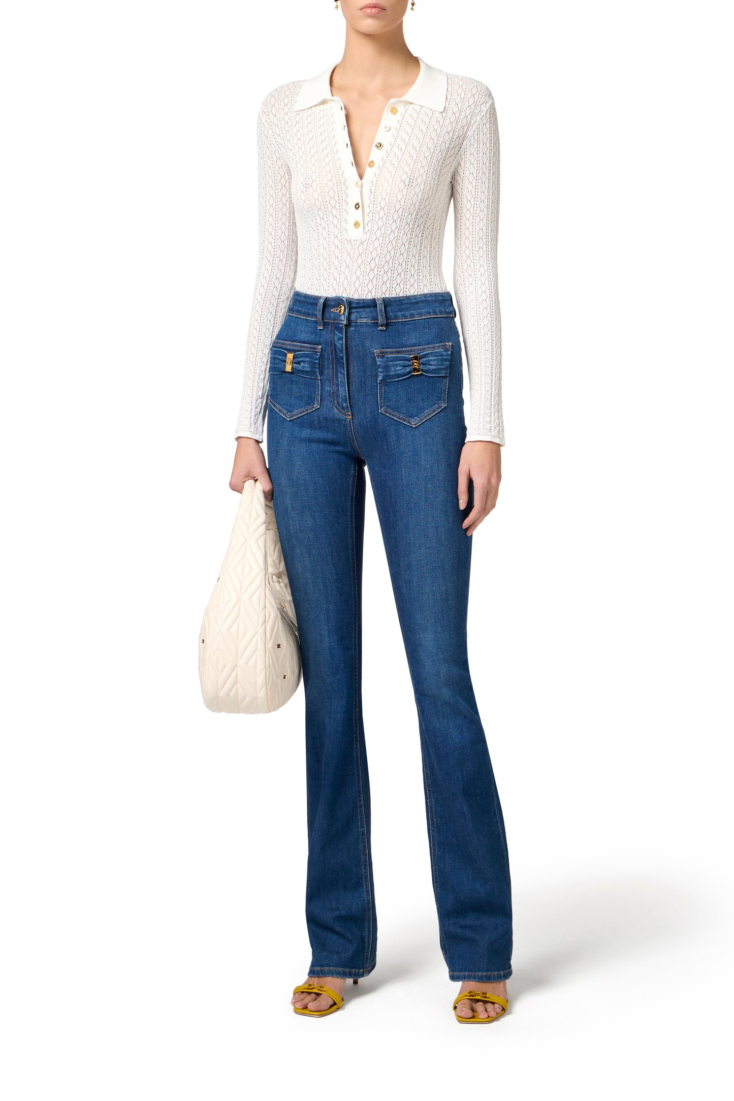 Jeans with small pockets and bow details