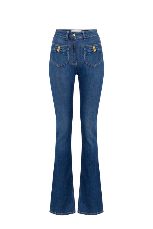 Jeans with small pockets and bow details