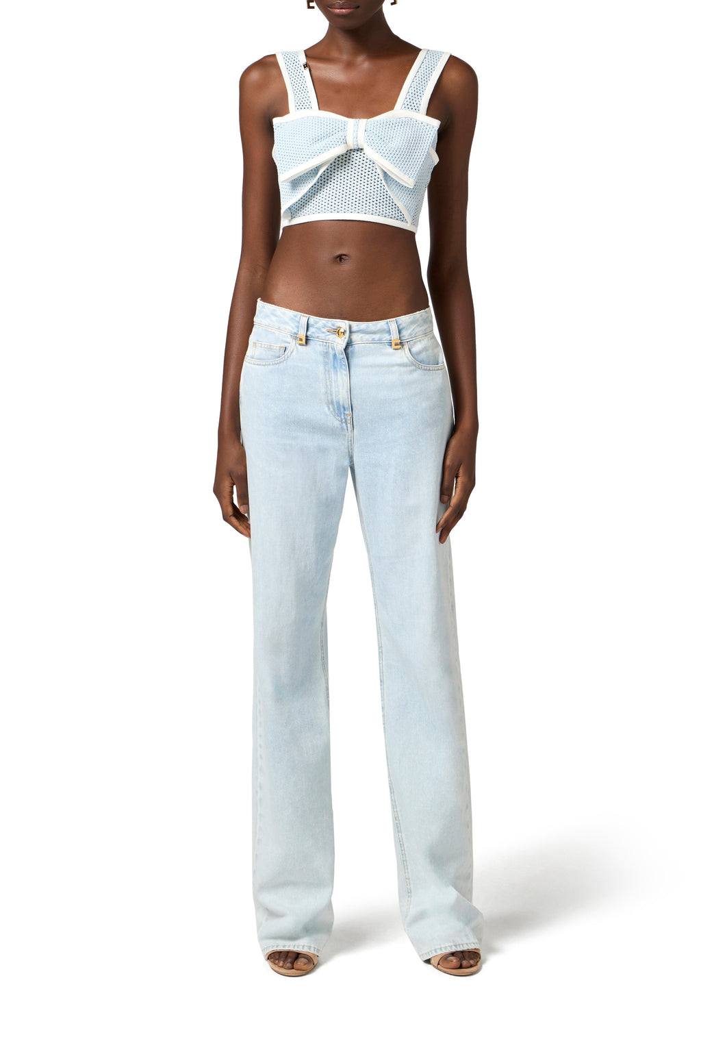 Palazzo jeans with logo details | LAST PIECE: 27
