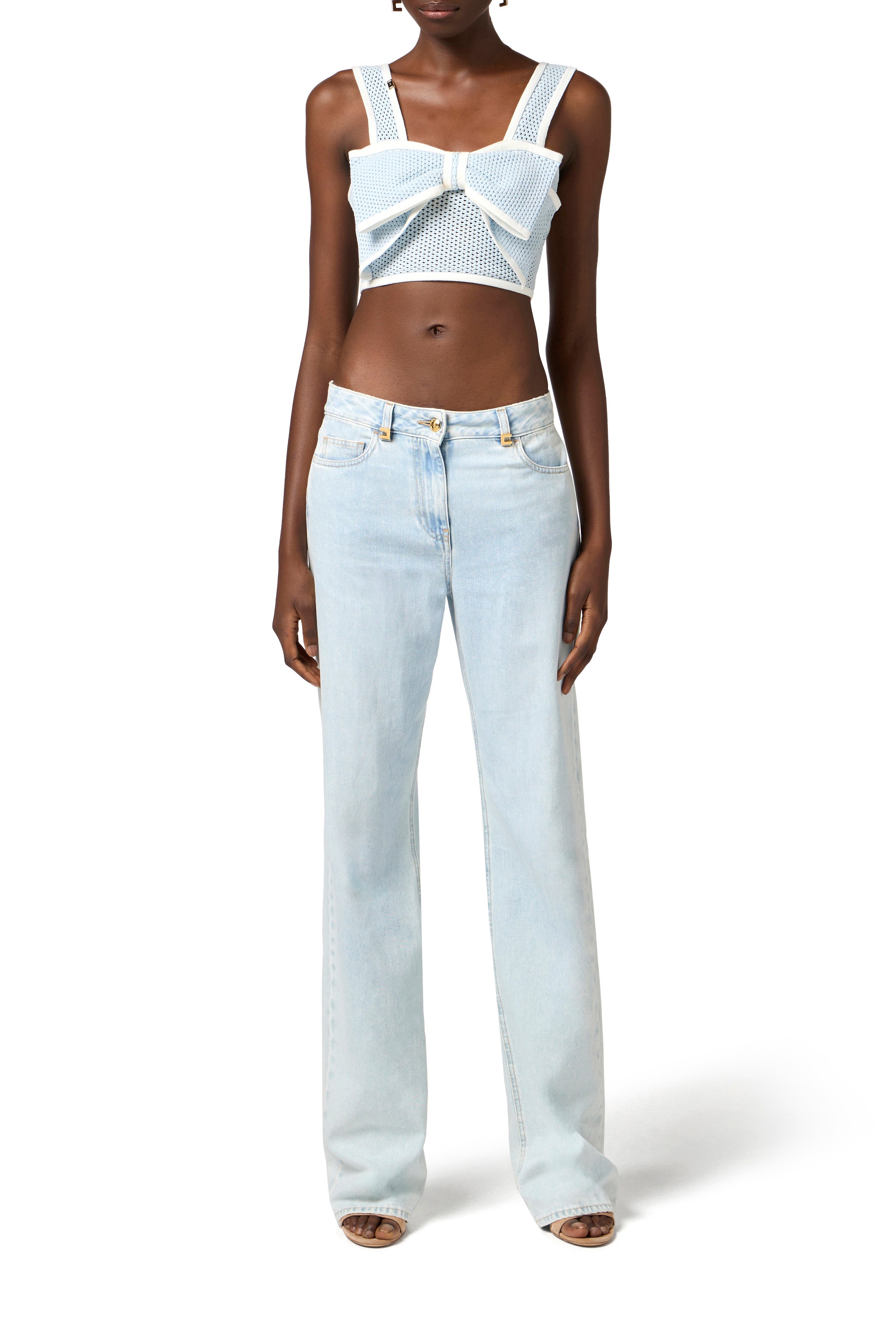 Palazzo jeans with logo details | LAST PIECE: 27