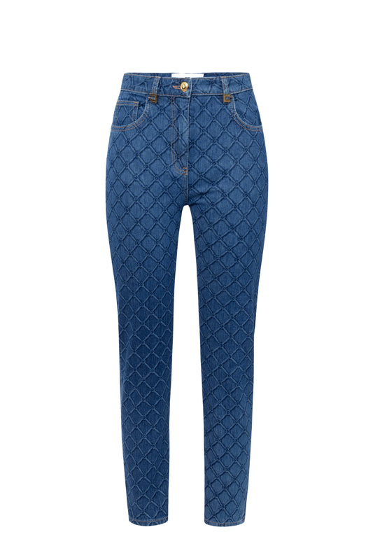 Jeans with all-over diamonds