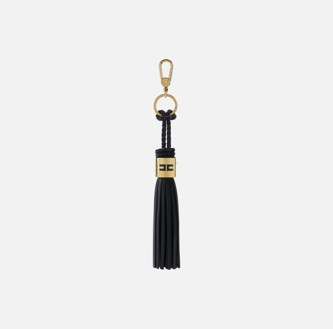 Keyring with tassel and chain details