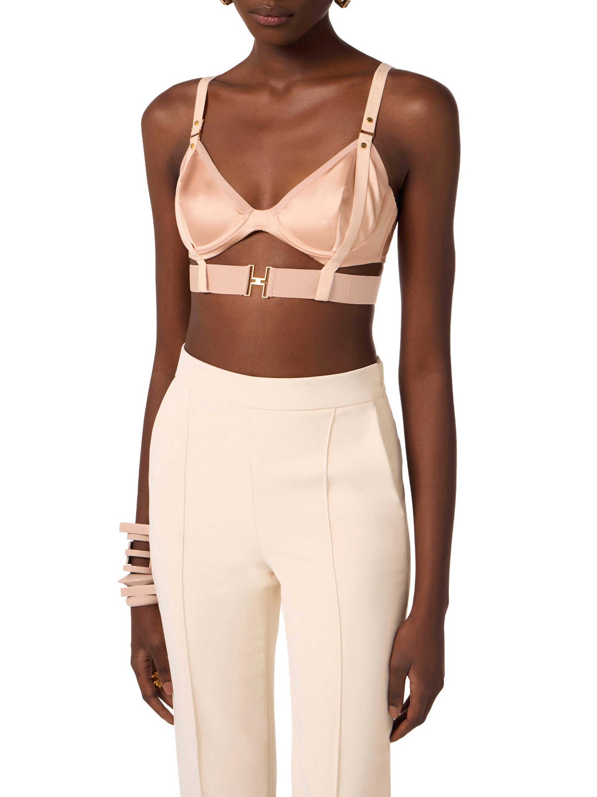 Bra in satin and tulle