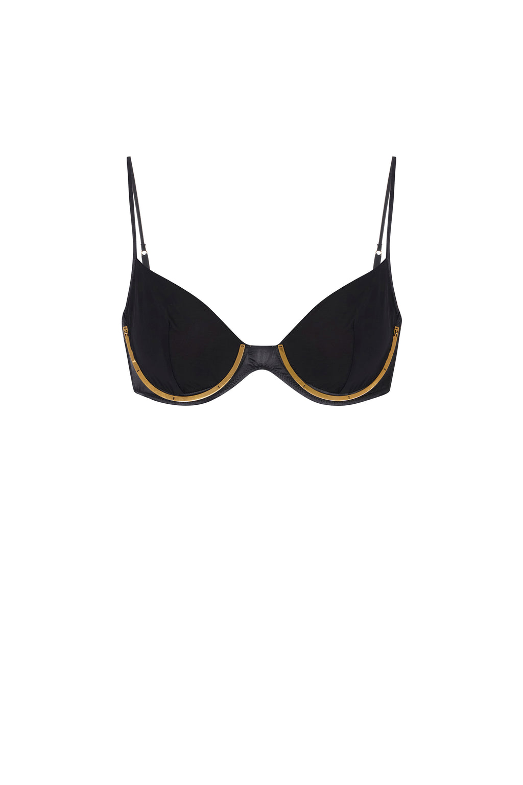 Bra in jersey and satin fabrics with jewel detail