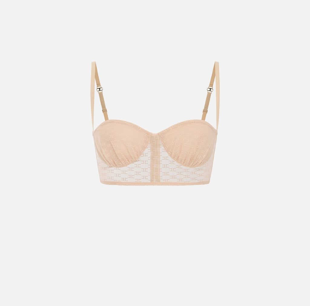 Monogram tulle bra