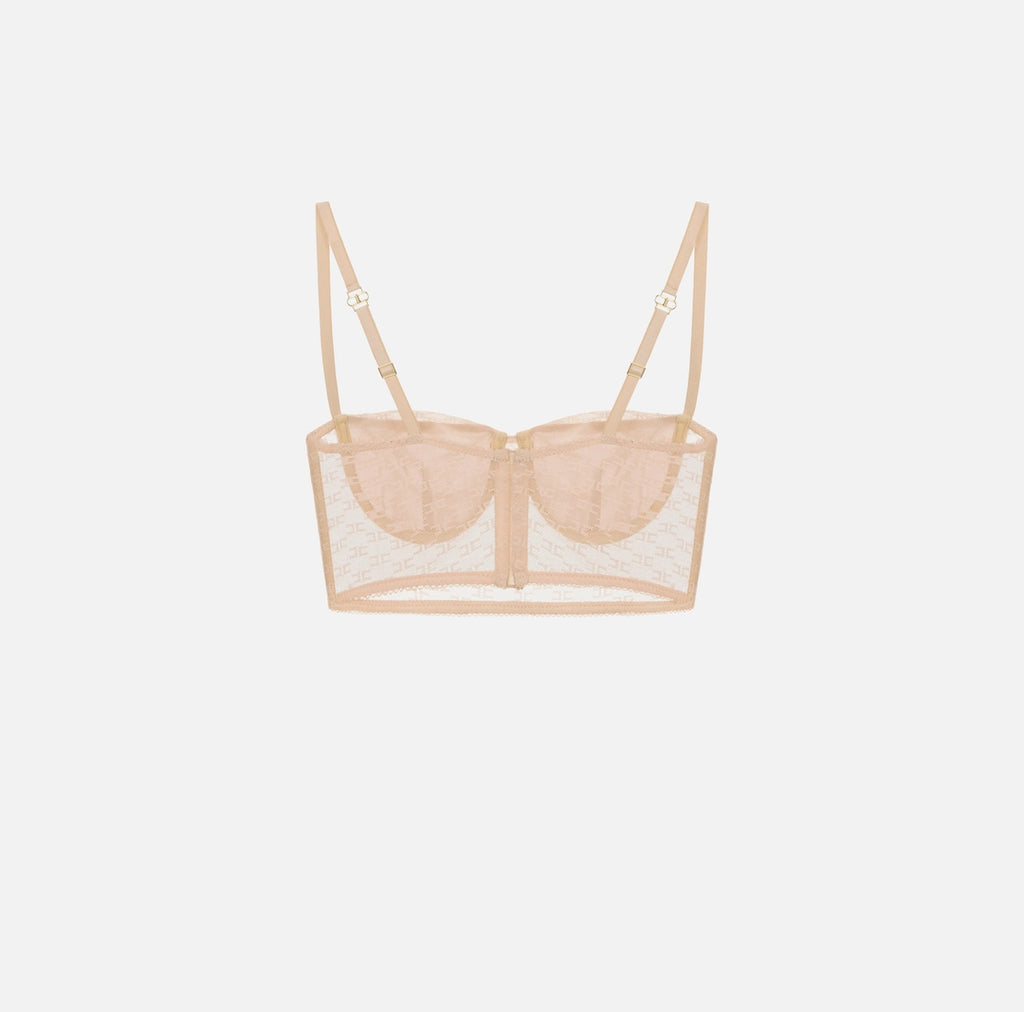 Monogram tulle bra