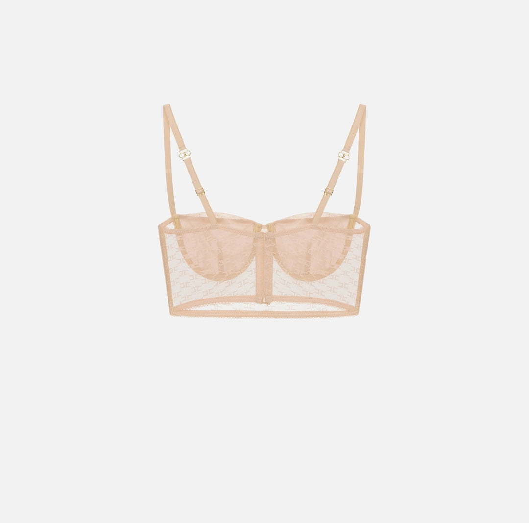 Monogram tulle bra