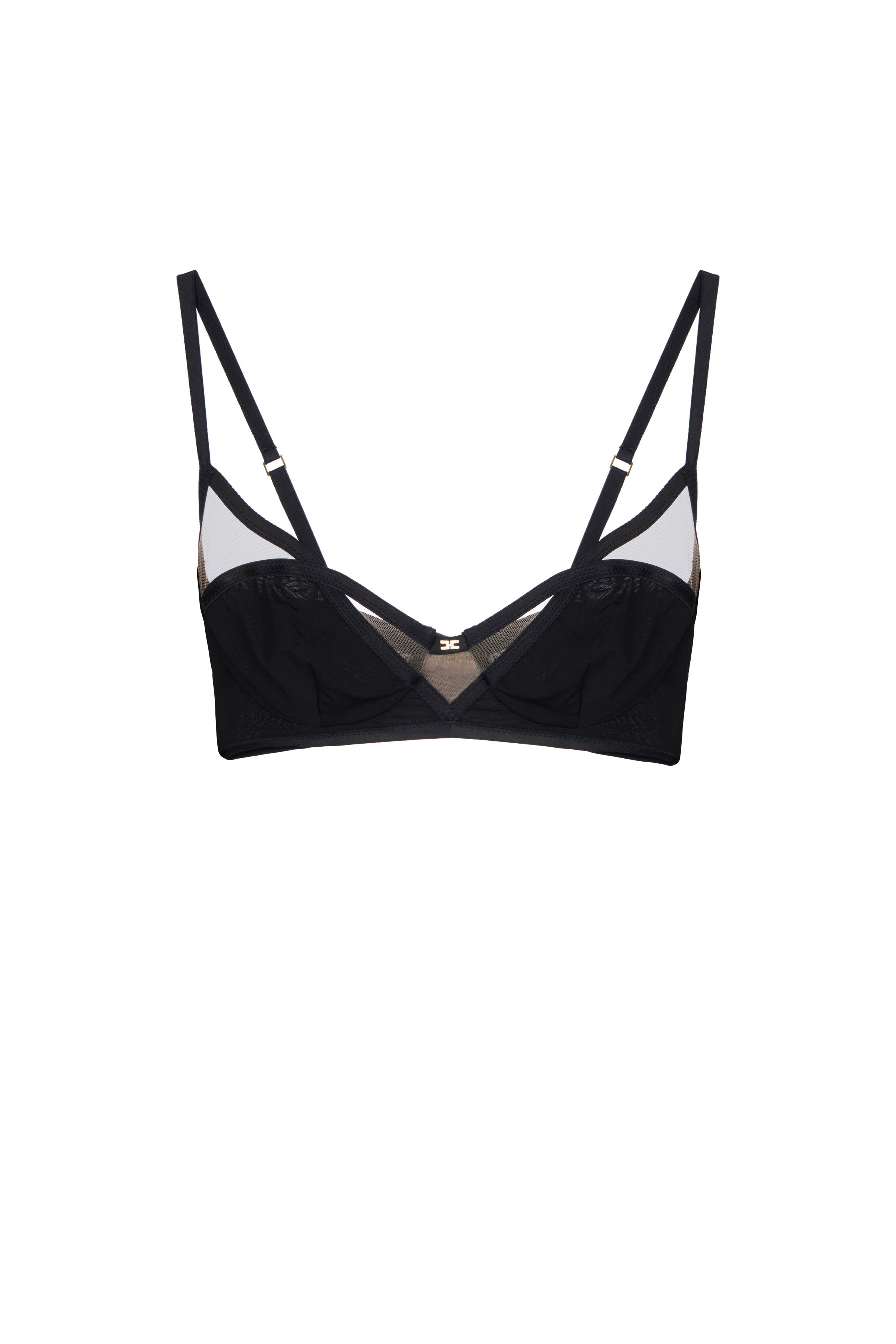 Stretch organza bra with logo detail | LAST PIECE: 40