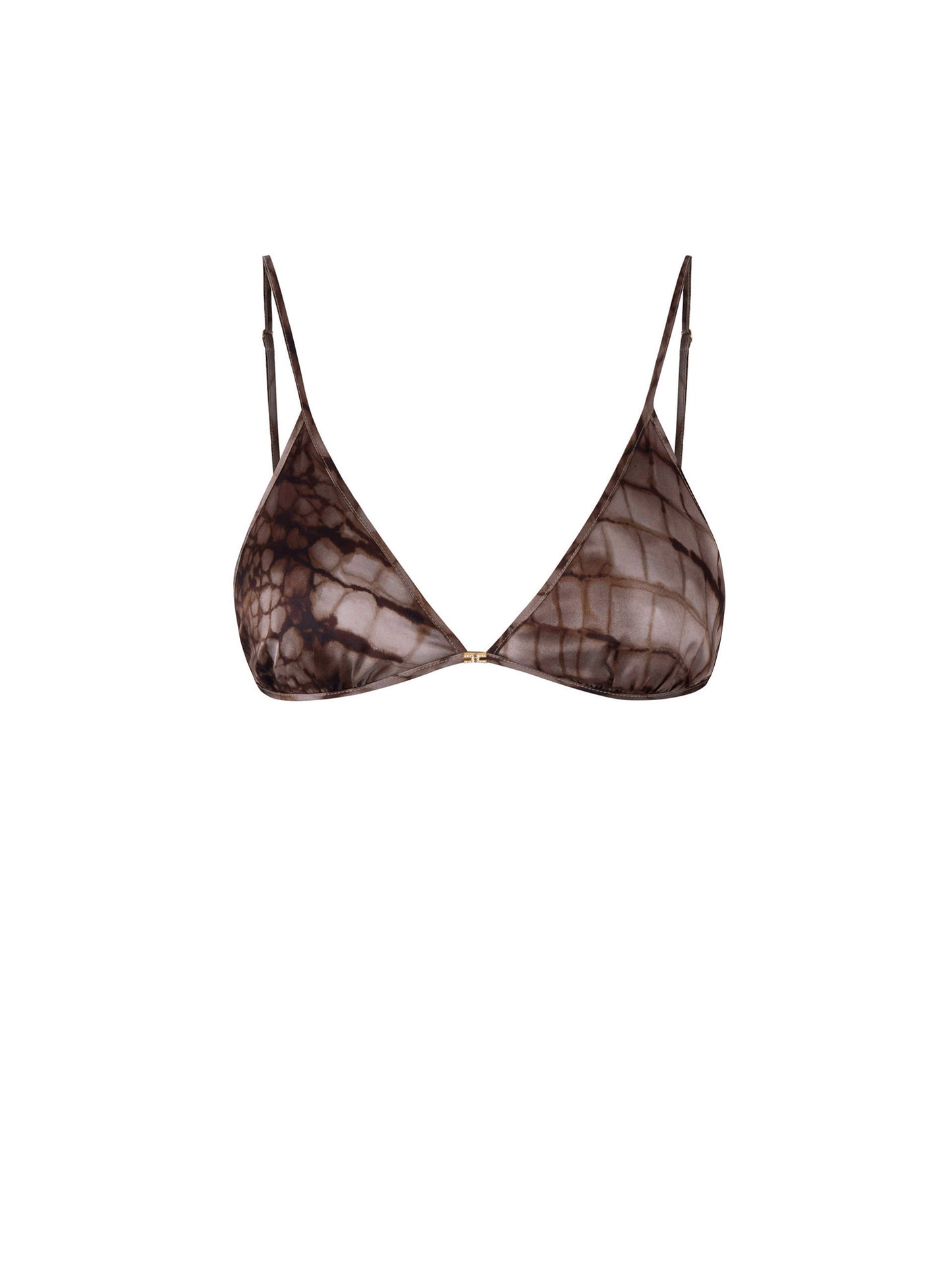 Bra in satin fabric with alligator print