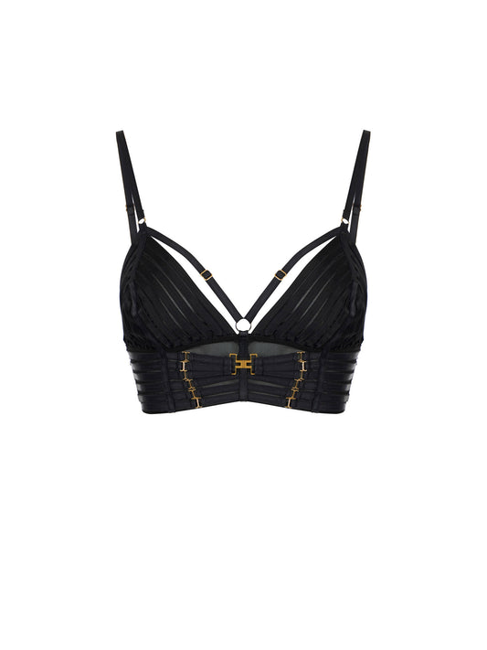 Tulle bra with elastic straps