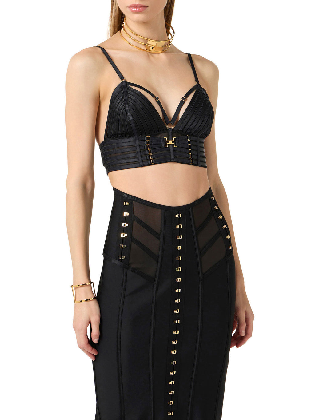 Tulle bra with elastic straps