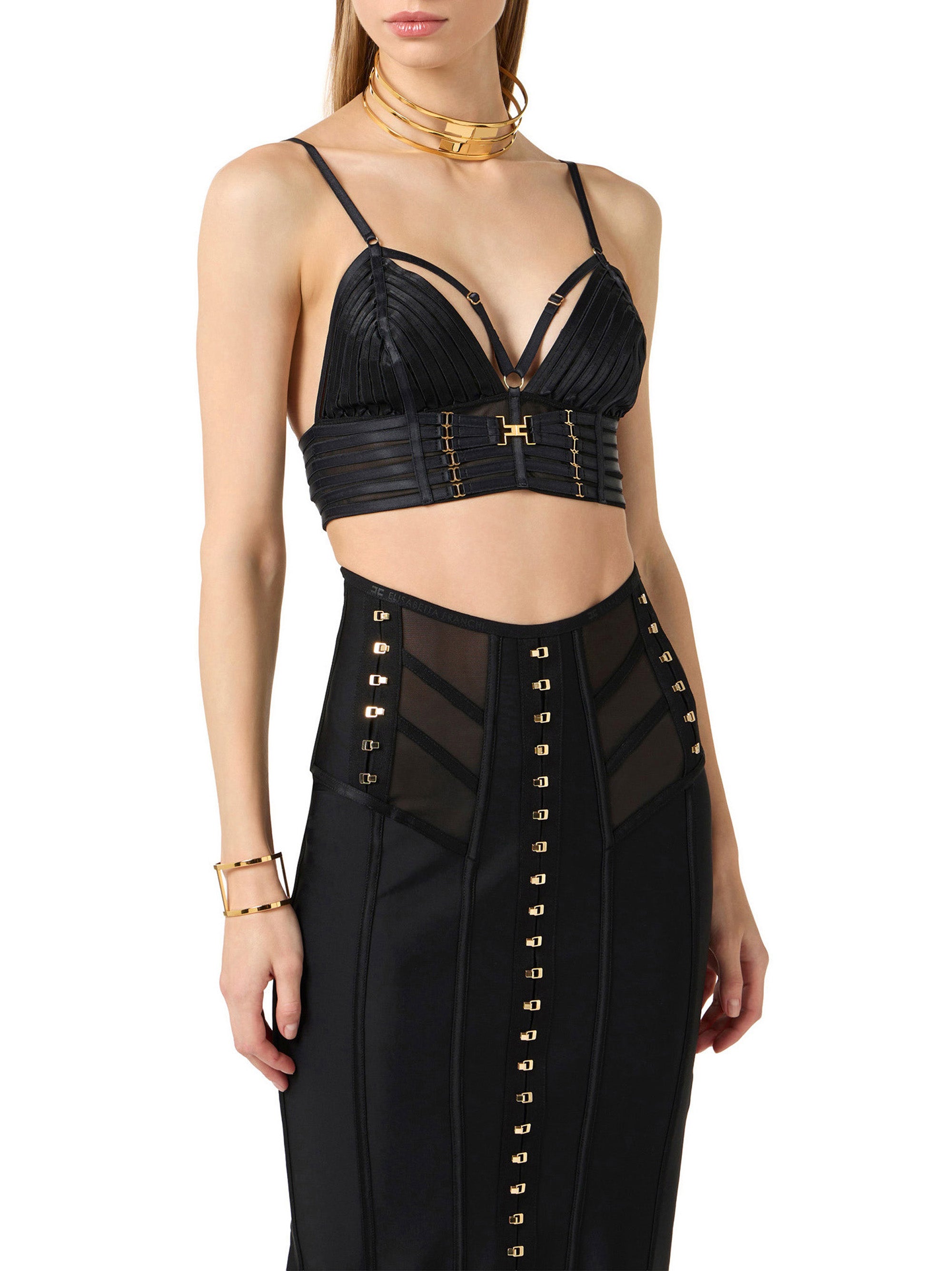 Tulle bra with elastic straps