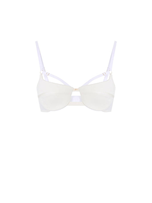 Bra in lightweight crêpe and tulle fabrics