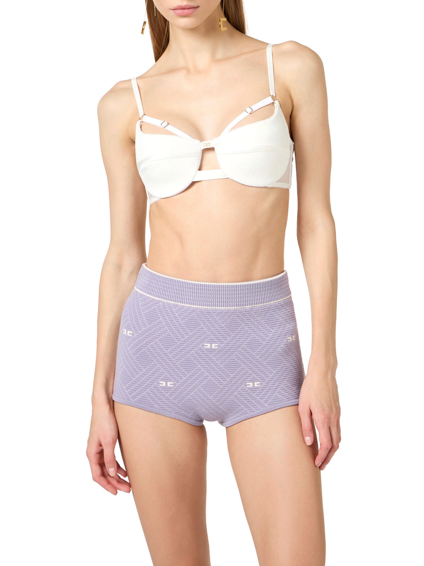 Bra in lightweight crêpe and tulle fabrics