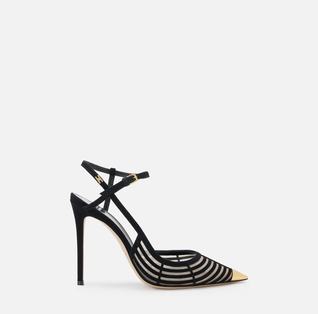 Slingbacks in suede and tulle