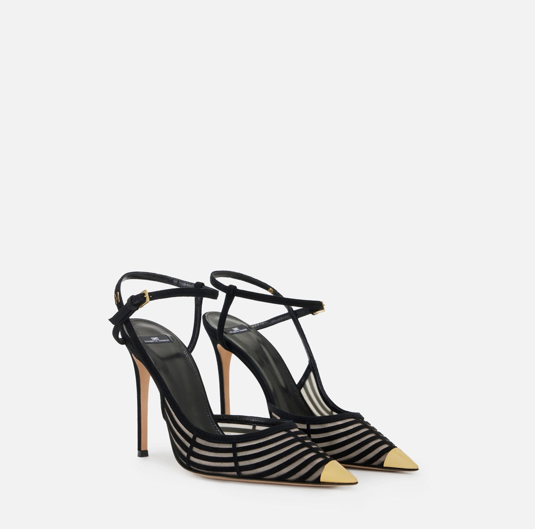 Slingbacks in suede and tulle