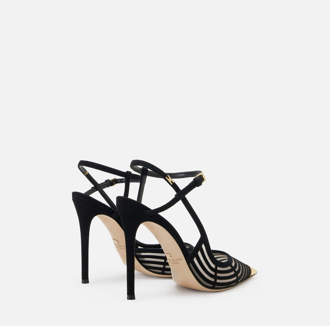 Slingbacks in suede and tulle