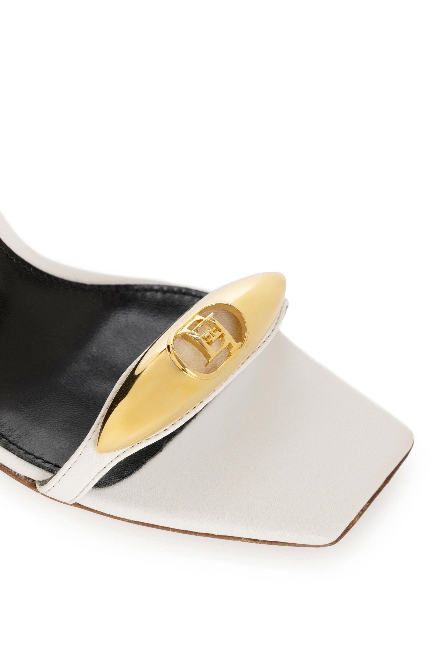 Nappa leather sandal with plaque