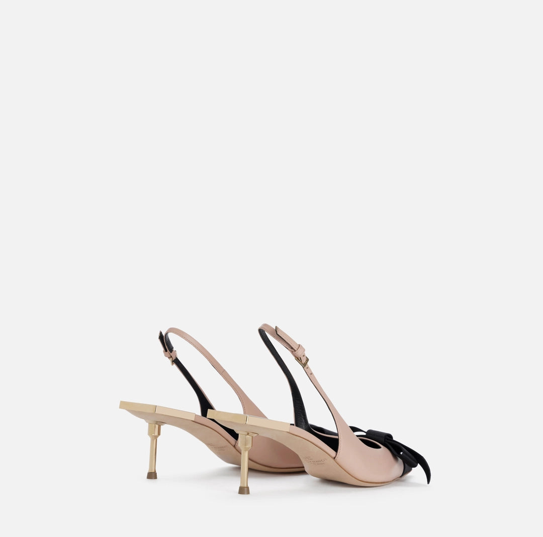 Slingback in nappa leather with satin bow