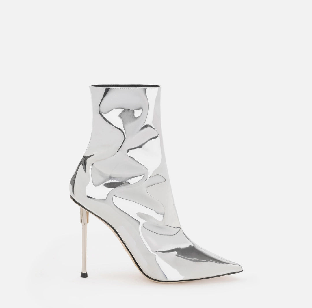 Reflective fabric ankle boots