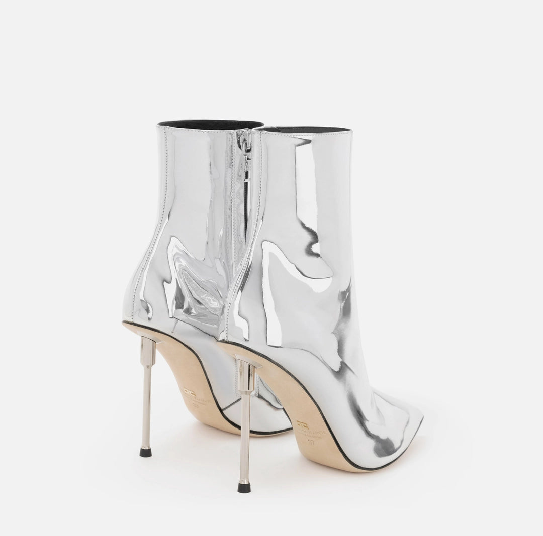 Reflective fabric ankle boots