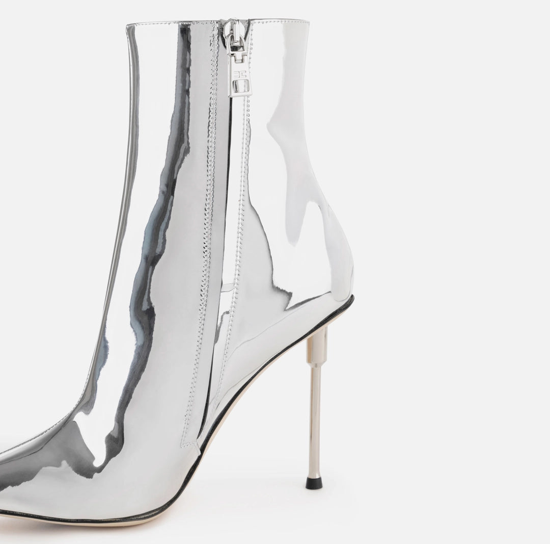 Reflective fabric ankle boots