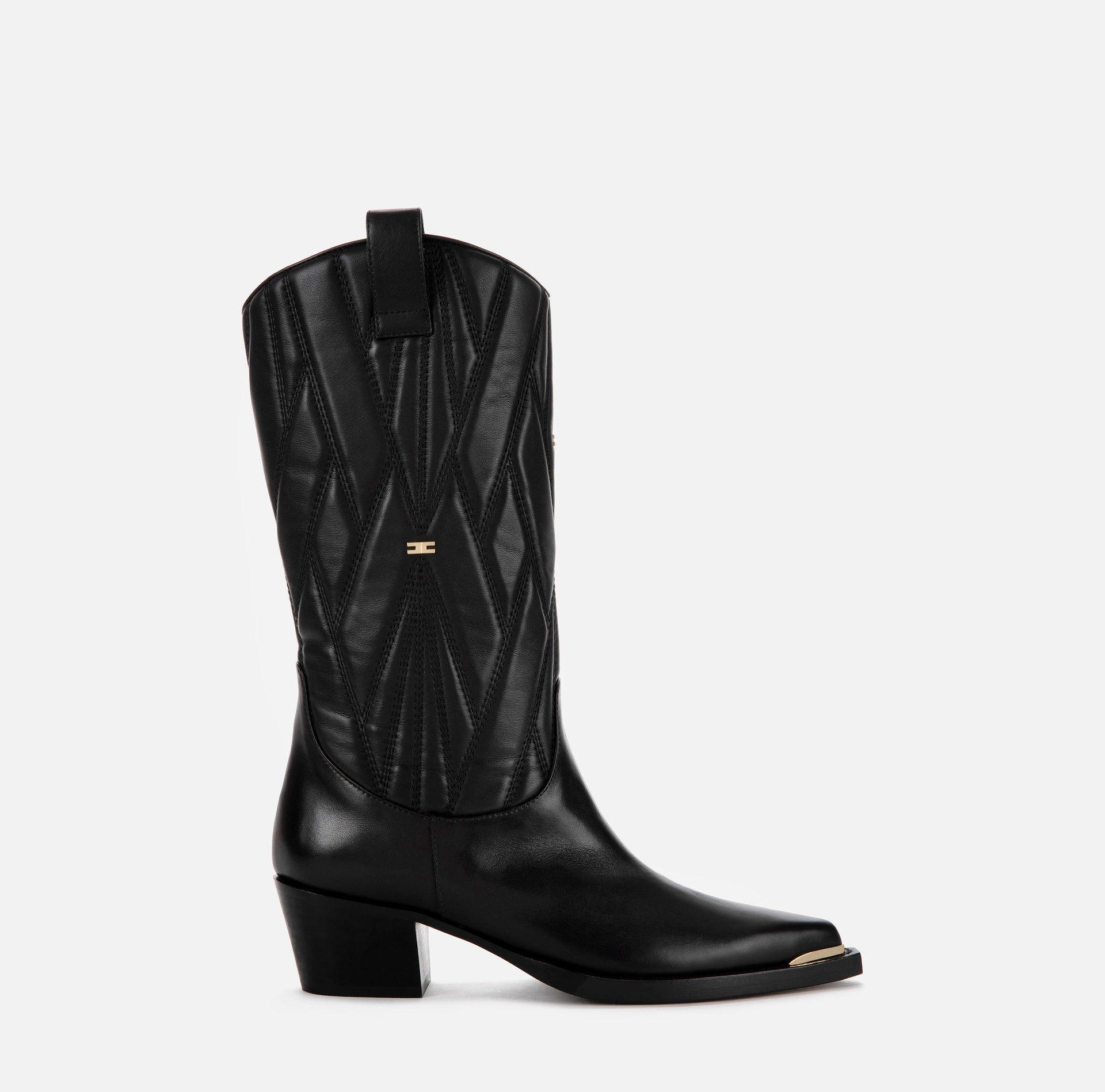 Texan boots with embroidered leg and gold toe cap | LAST PIECE: 36
