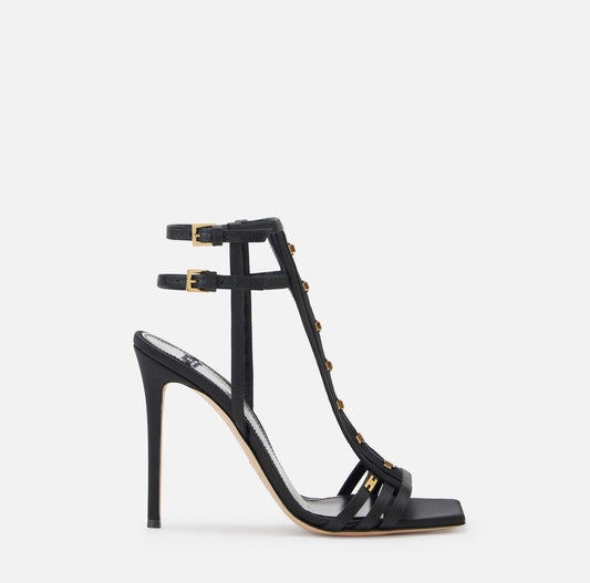 Satin sandals with hooks