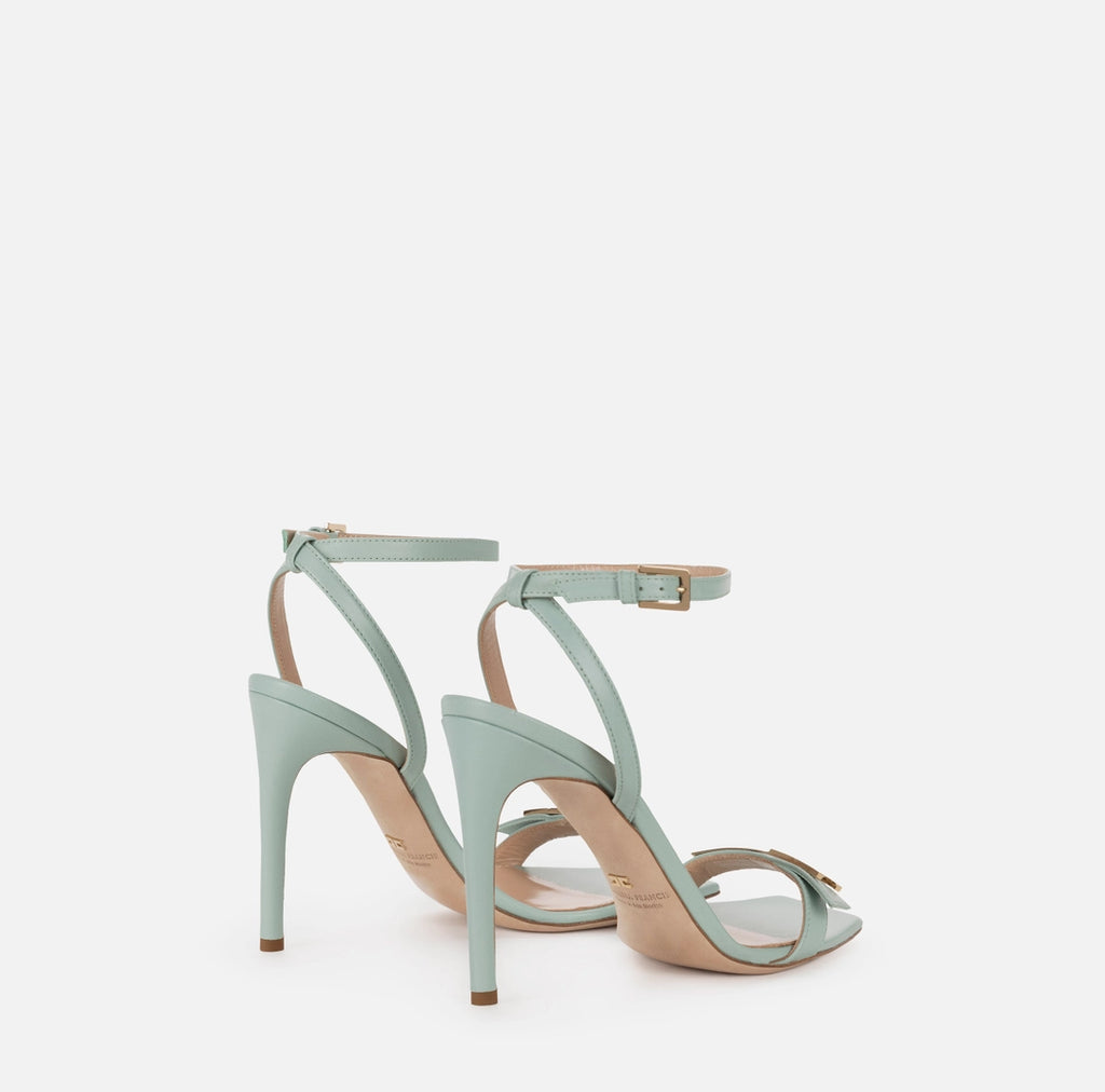 Leather sandals with logo plaque | LAST PIECE: 36