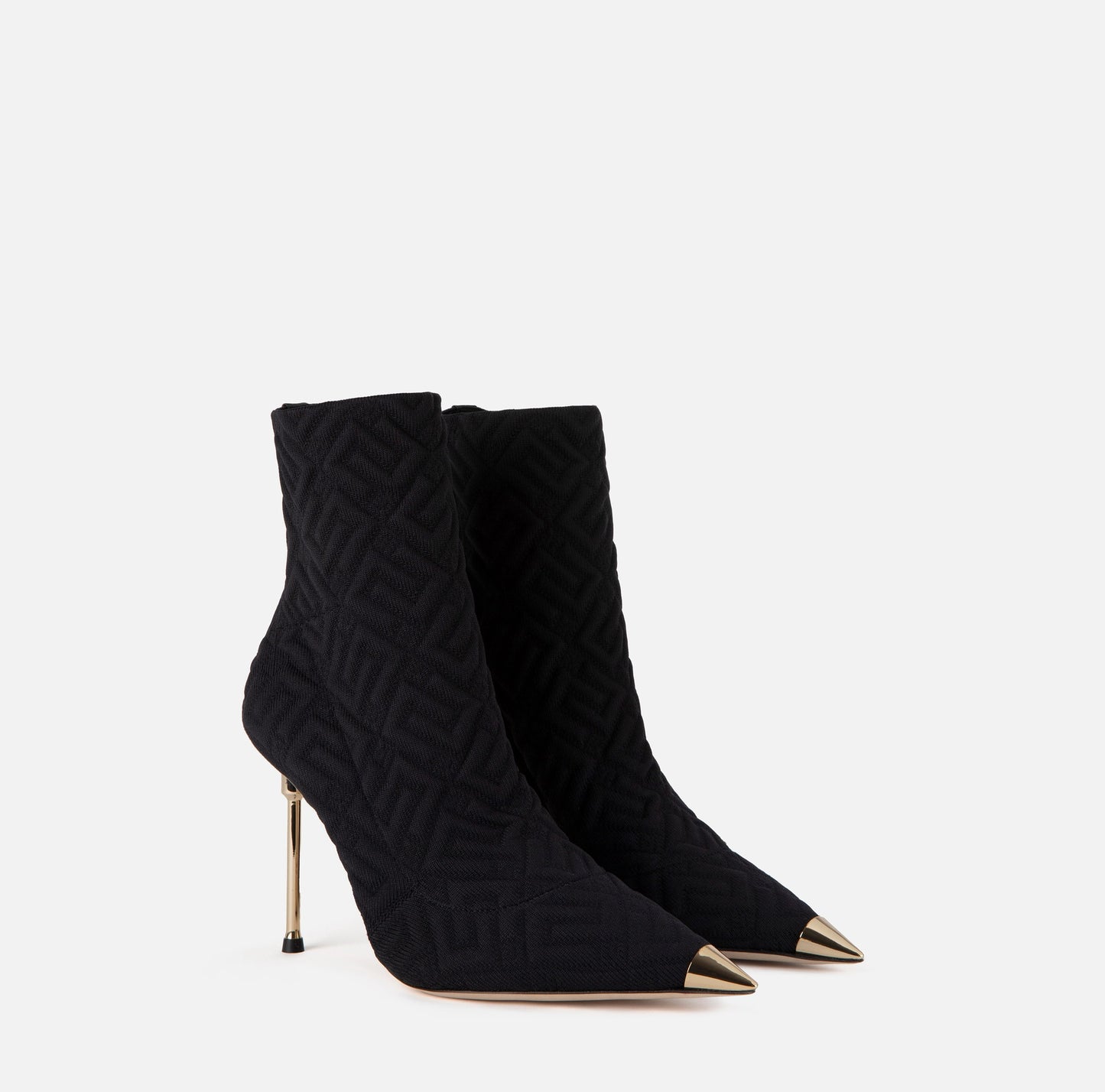 Embossed jacquard ankle boot