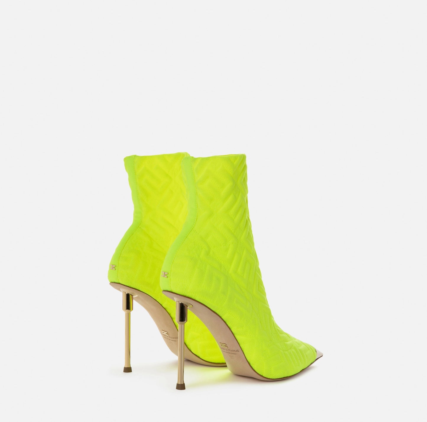 Embossed jacquard ankle boot