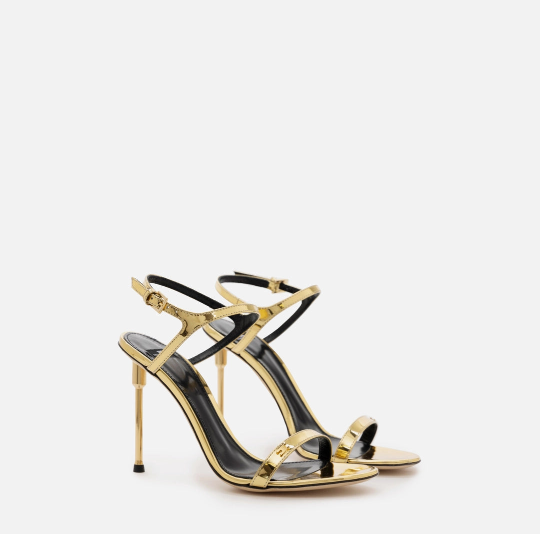 Metallic leather sandals