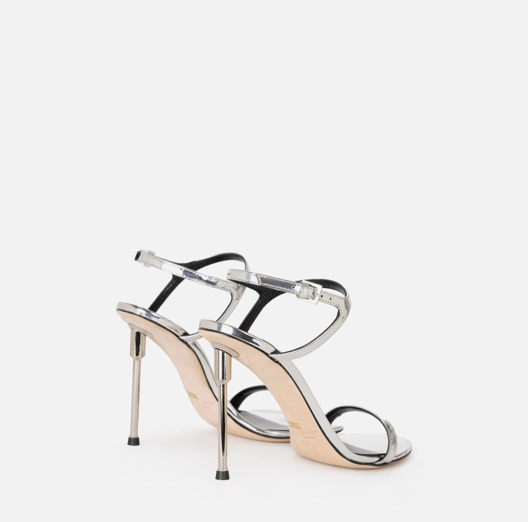 Metallic leather sandals