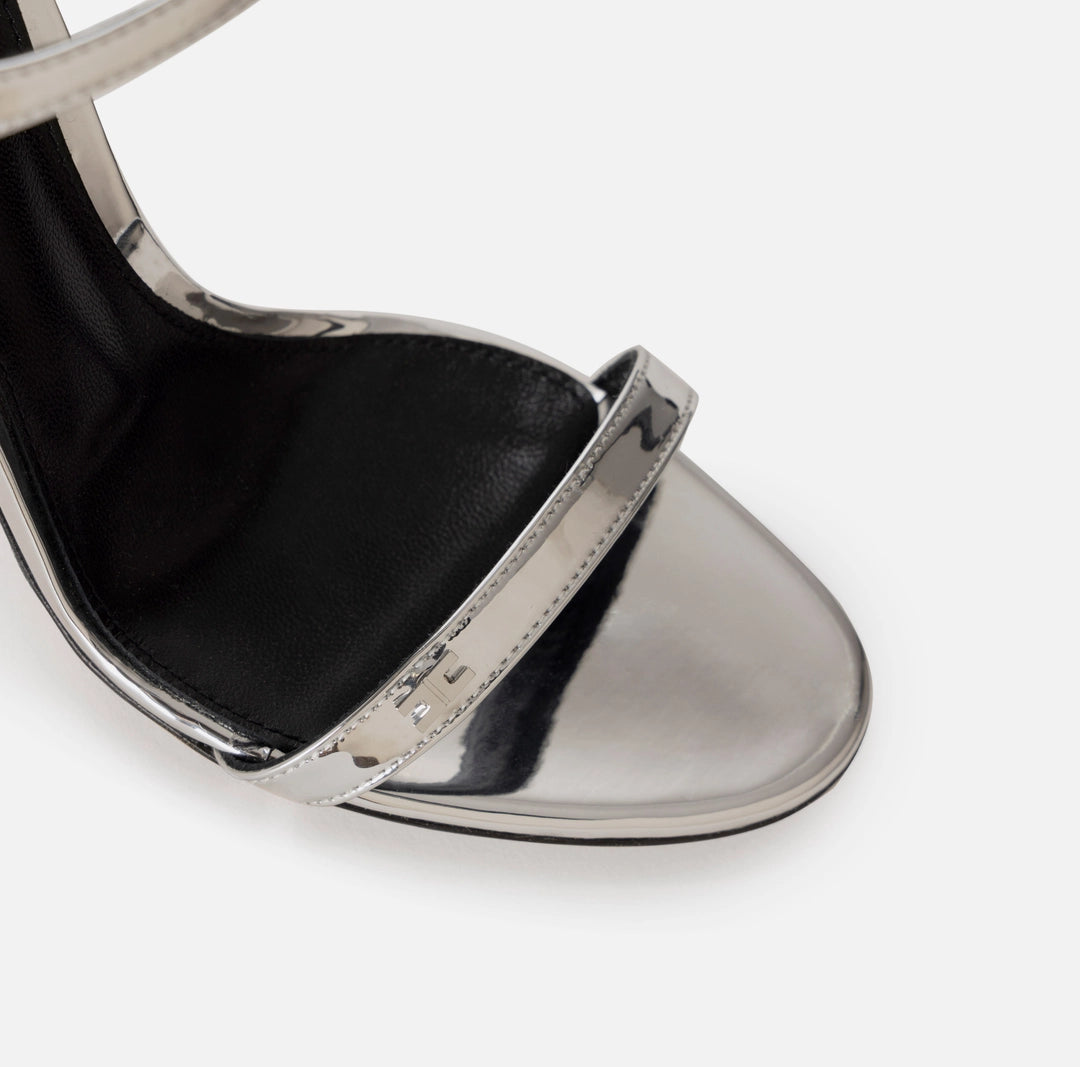 Metallic leather sandals