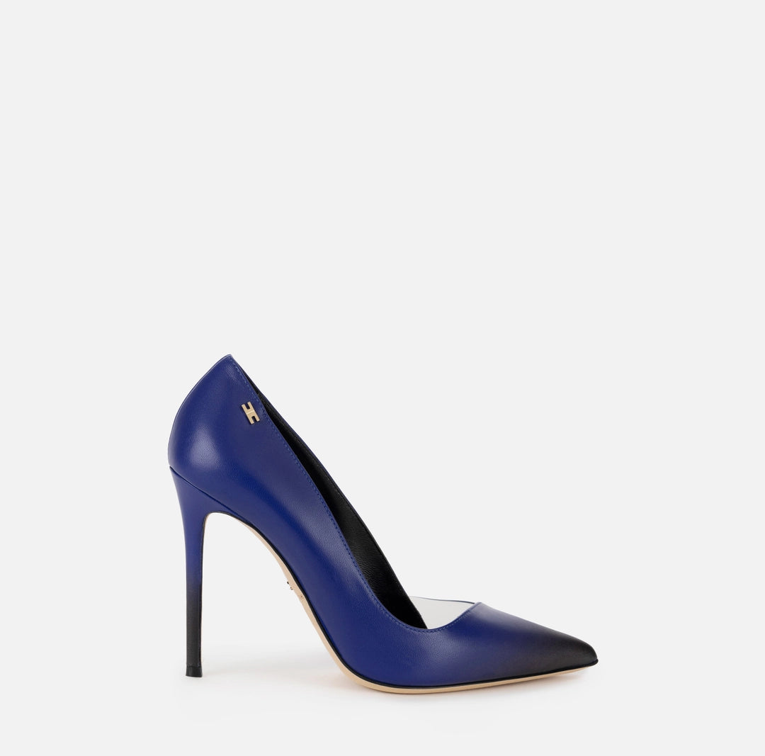 Shaded leather pumps | Blue Indaco-36/39/40