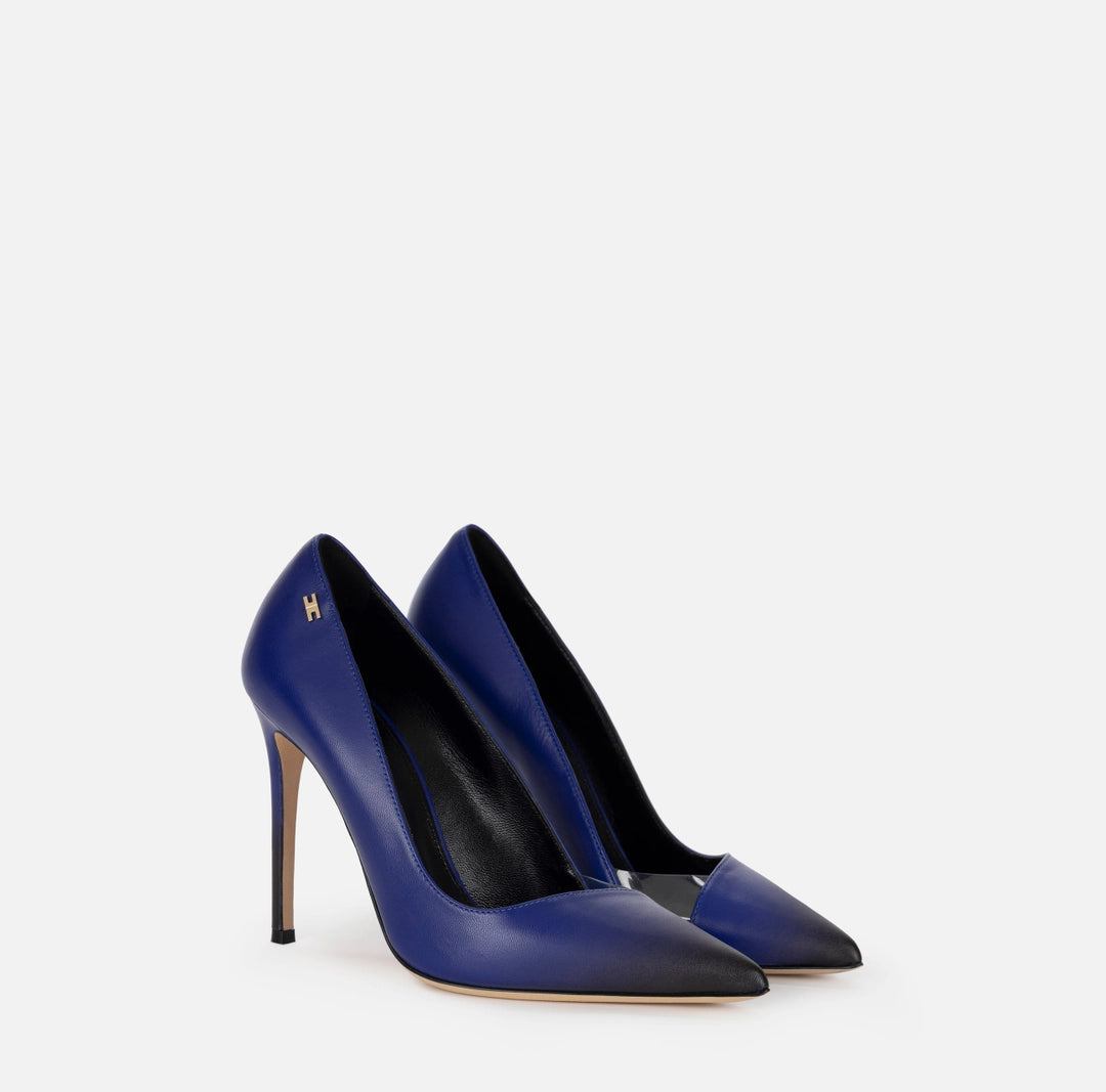 Shaded leather pumps | Blue Indaco-36/39/40
