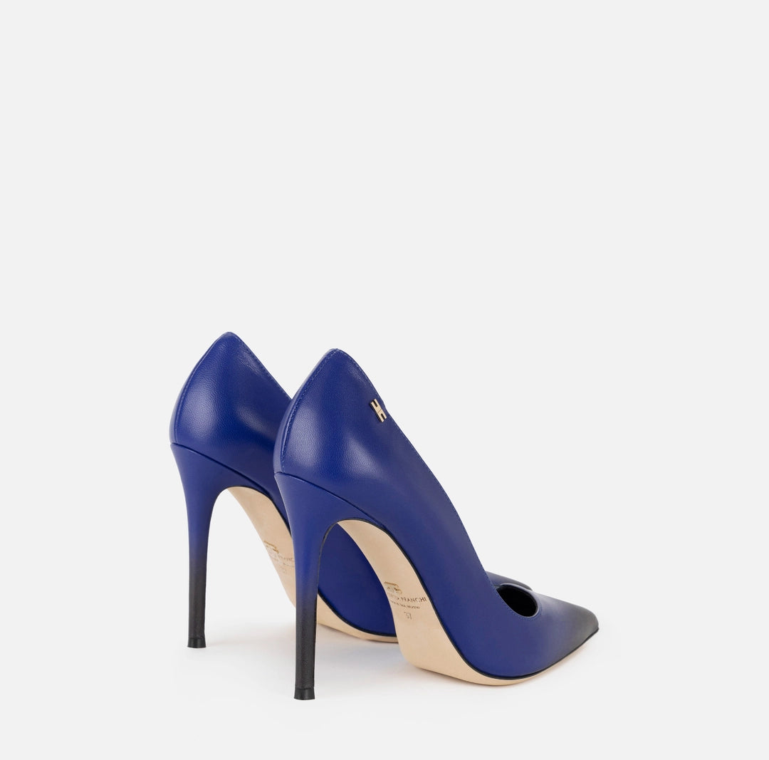 Shaded leather pumps | Blue Indaco-36/39/40