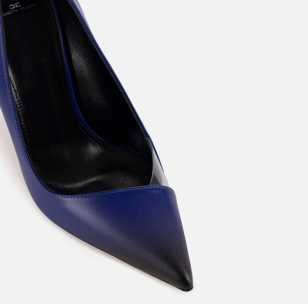 Shaded leather pumps | Blue Indaco-36/39/40