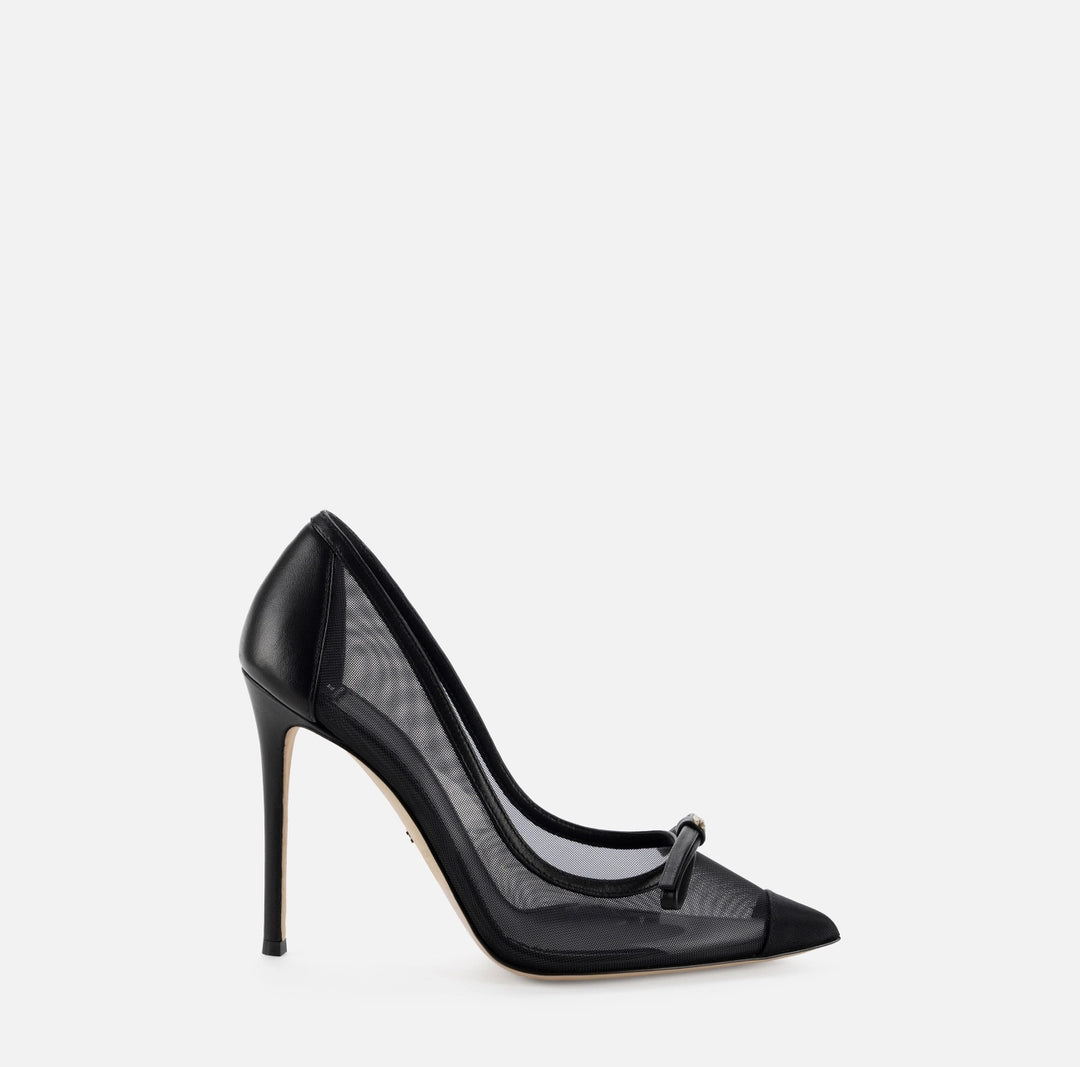 Nappa leather and mesh pumps