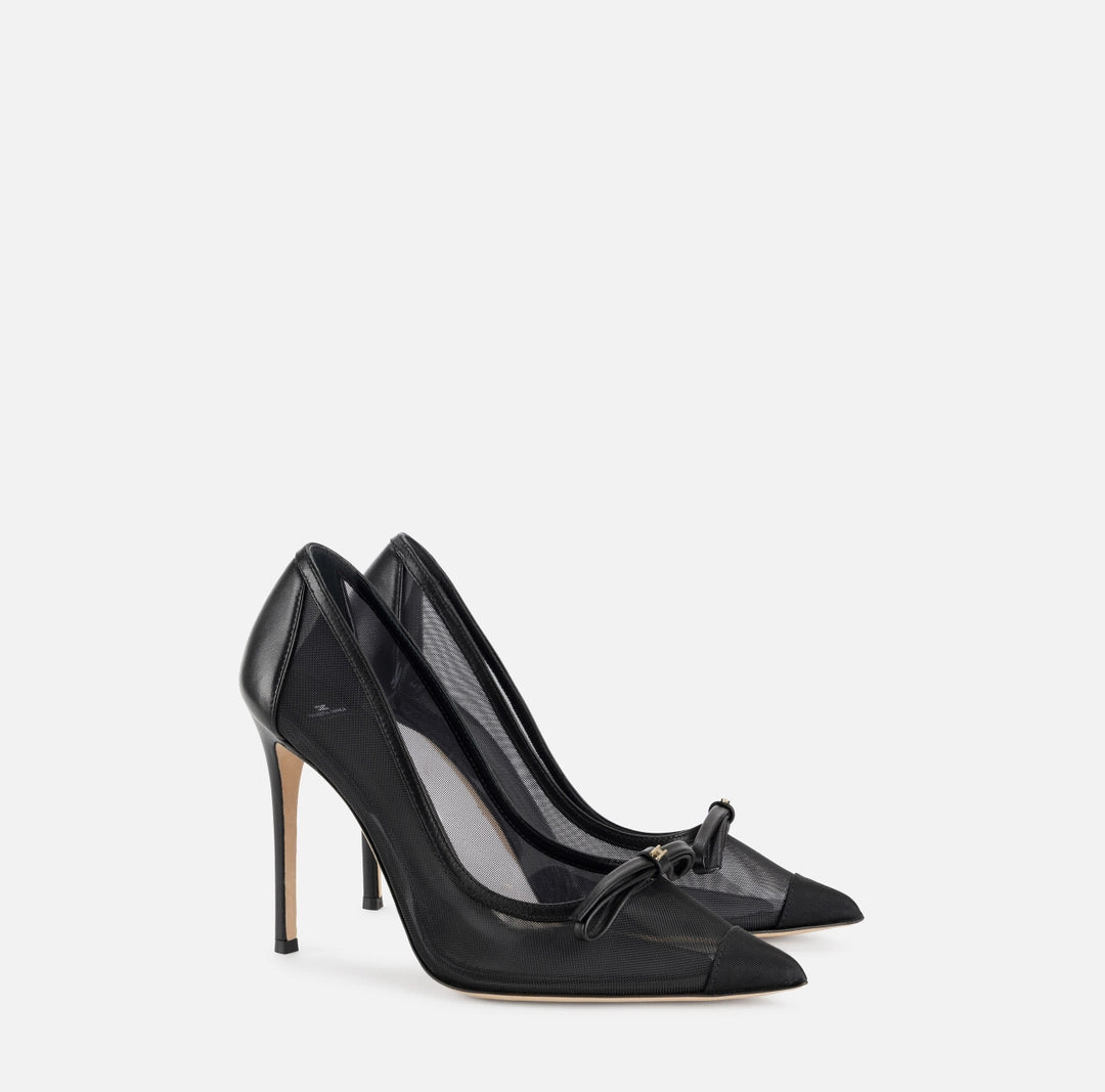 Nappa leather and mesh pumps