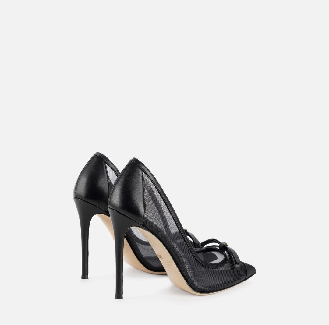 Nappa leather and mesh pumps